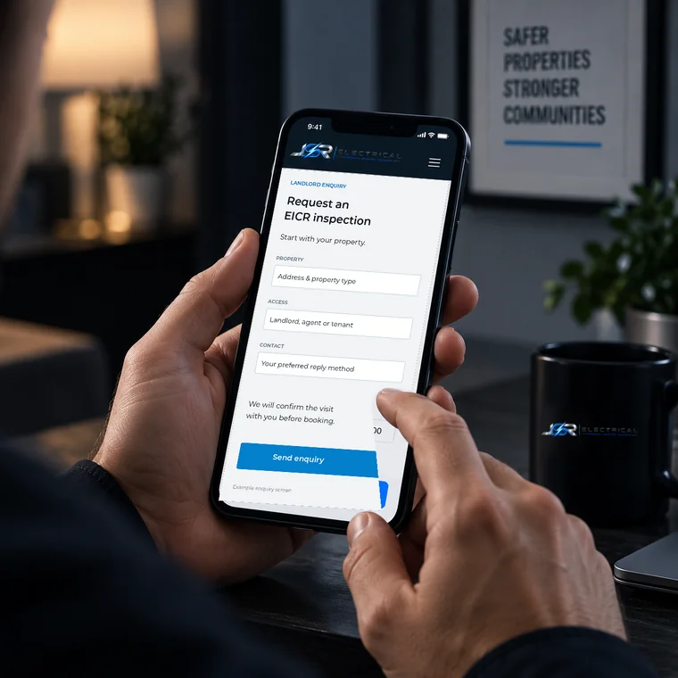 EICR appointment request on a phone